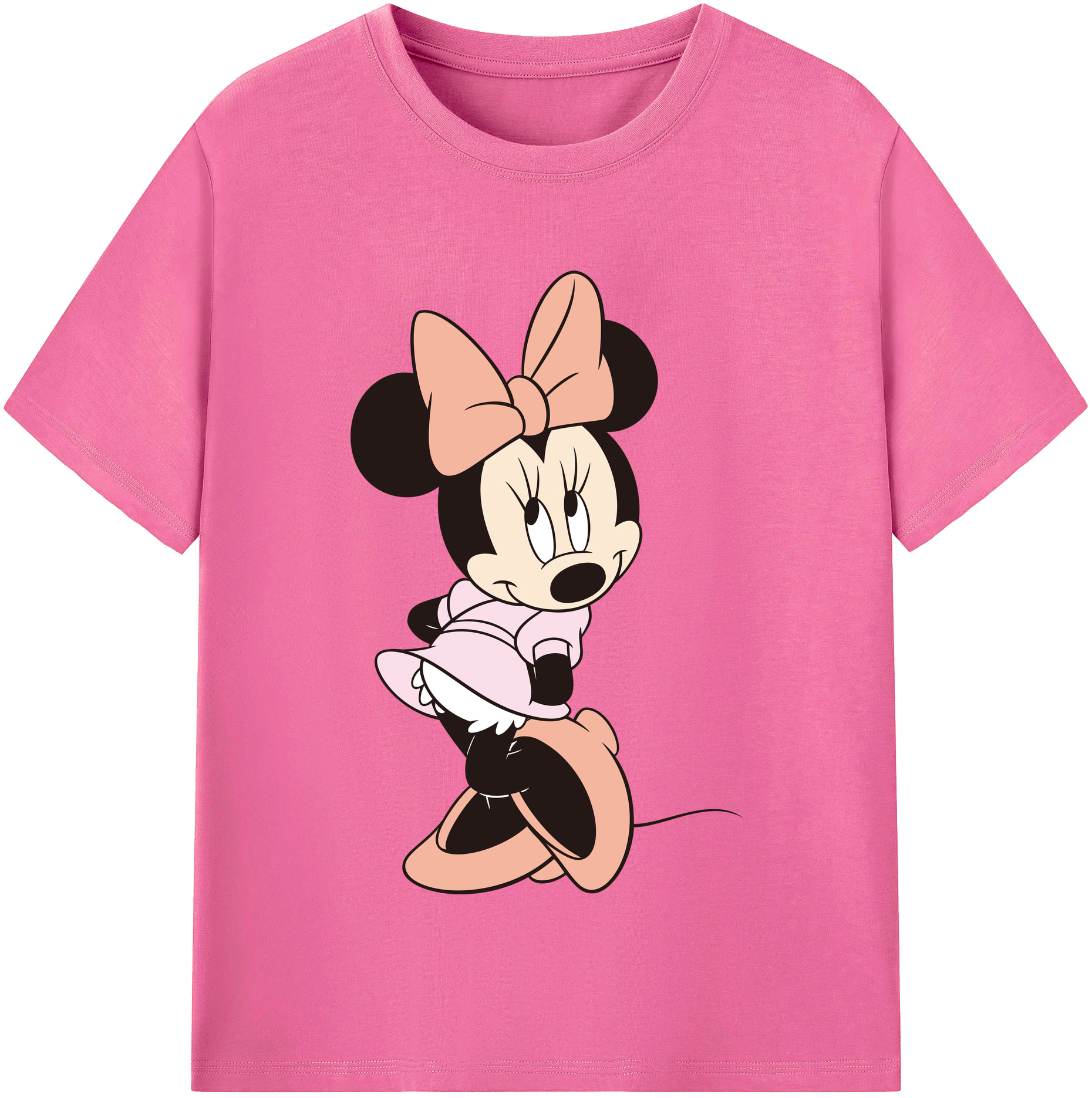 （画像用） ミッキーマウス Mickey Mouse レディースカジュアルプリントTシャツ（綿100％）